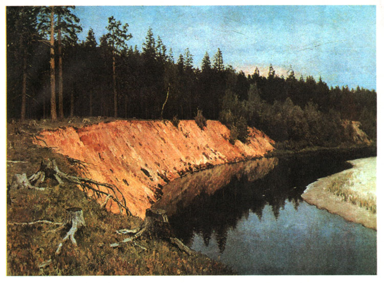 Левитан И.И. - Лесистый берег. Сумерки (1892 г.)