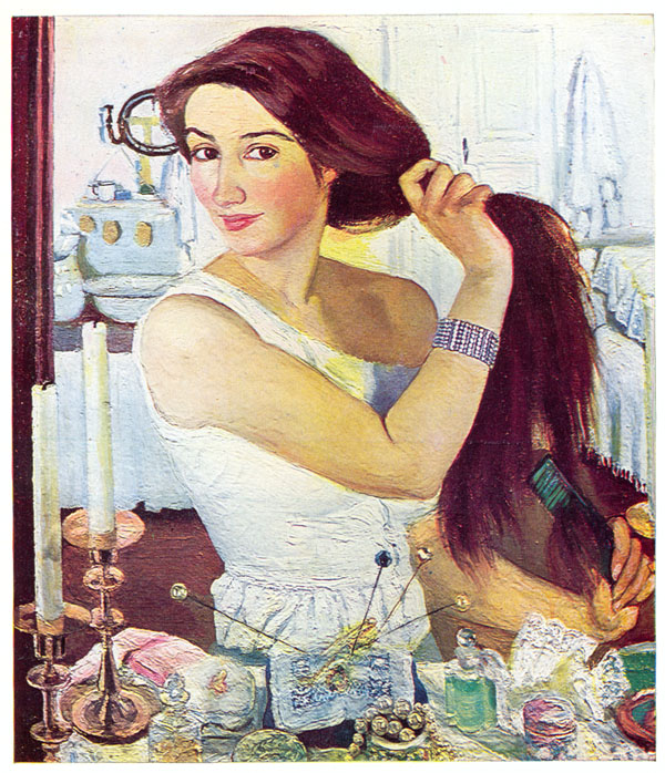 Зинаида Серебрякова - За туалетом. Автопортрет. 1909 г.