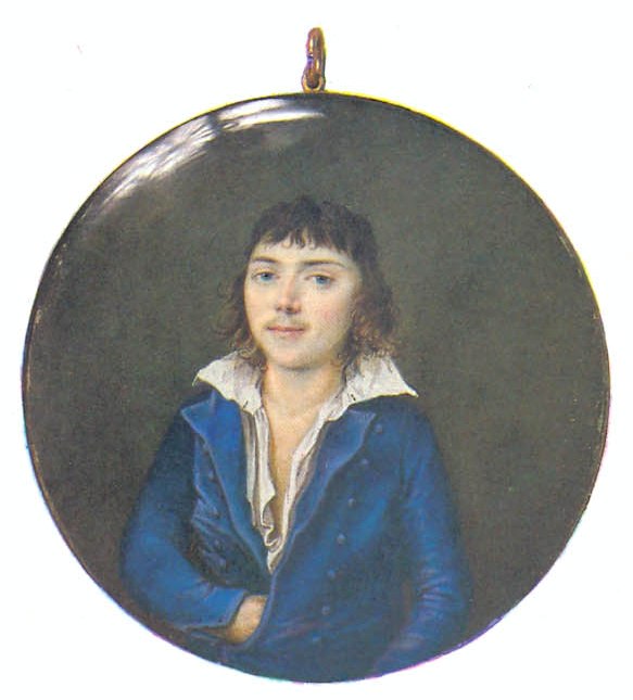 Двусторонняя портретная миниатюра с мужскими портретами