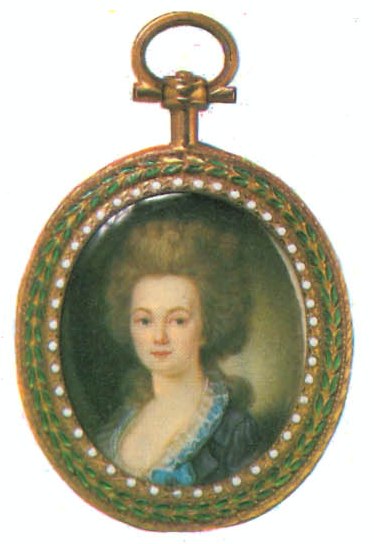 Портретная миниатюра. Медальон с женским портретом